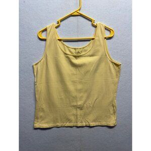 Talbots Womens Yellow Tank Top XL Cotton/Spandex Blend
